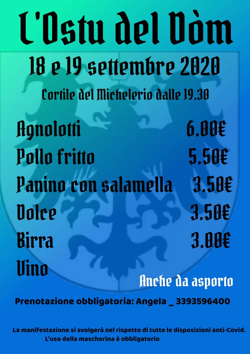 Palio di Asti, Comitato Palio Rione Cattedrale: 18-19/09 Ostu del&nbsp;Dòm