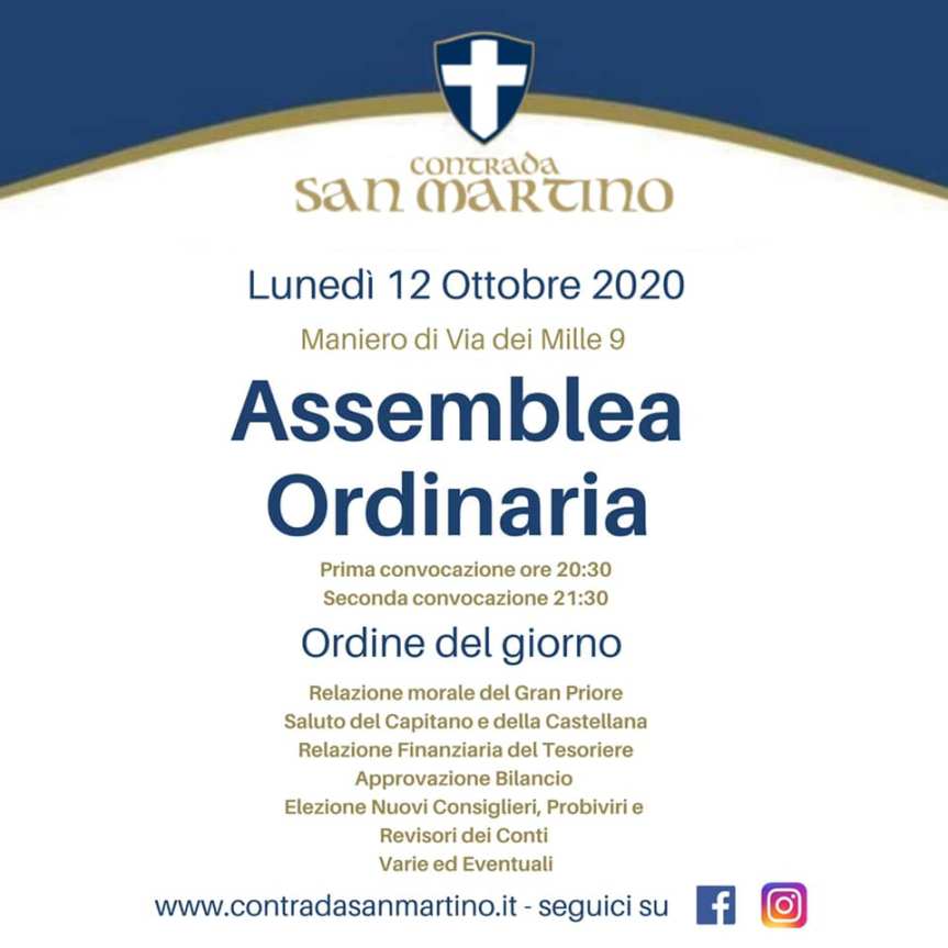 Palio di Legnano, Contrada San Martino: 12/10 Assemblea&nbsp;Ordinaria