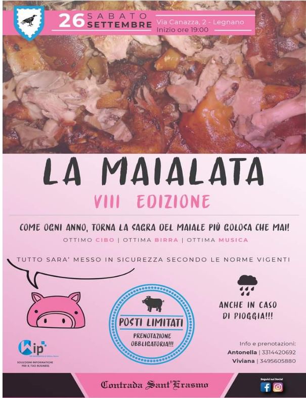 Palio di Legnano, Contrada Sant’Erasmo: 26/09 La Maialata&nbsp;2020