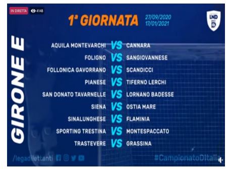 Siena, ACN Siena 1904: 27/09 1^ Giornata ACN Siena-Ostia&nbsp;Mare