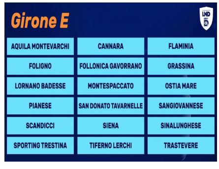 Siena, ACN Siena 1904: Siena inserito nel Girone&nbsp;E
