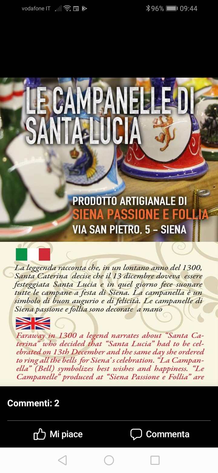 Siena: Aiutiamo Siena Passione e Follia, ordina qui le Campanine di Santa&nbsp;Lucia
