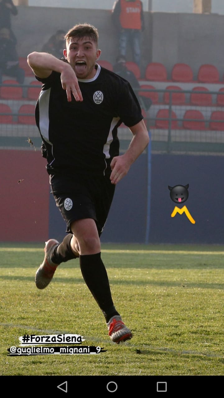 Siena, Acn Siena, Guglielmo Mignani: Che emozione il primo goal, lo dedico a mio&nbsp;nonno
