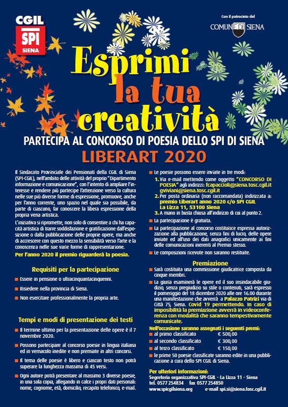 Siena: Liberart 2020, domani 18/12  la premiazione in diretta su Siena&nbsp;Tv