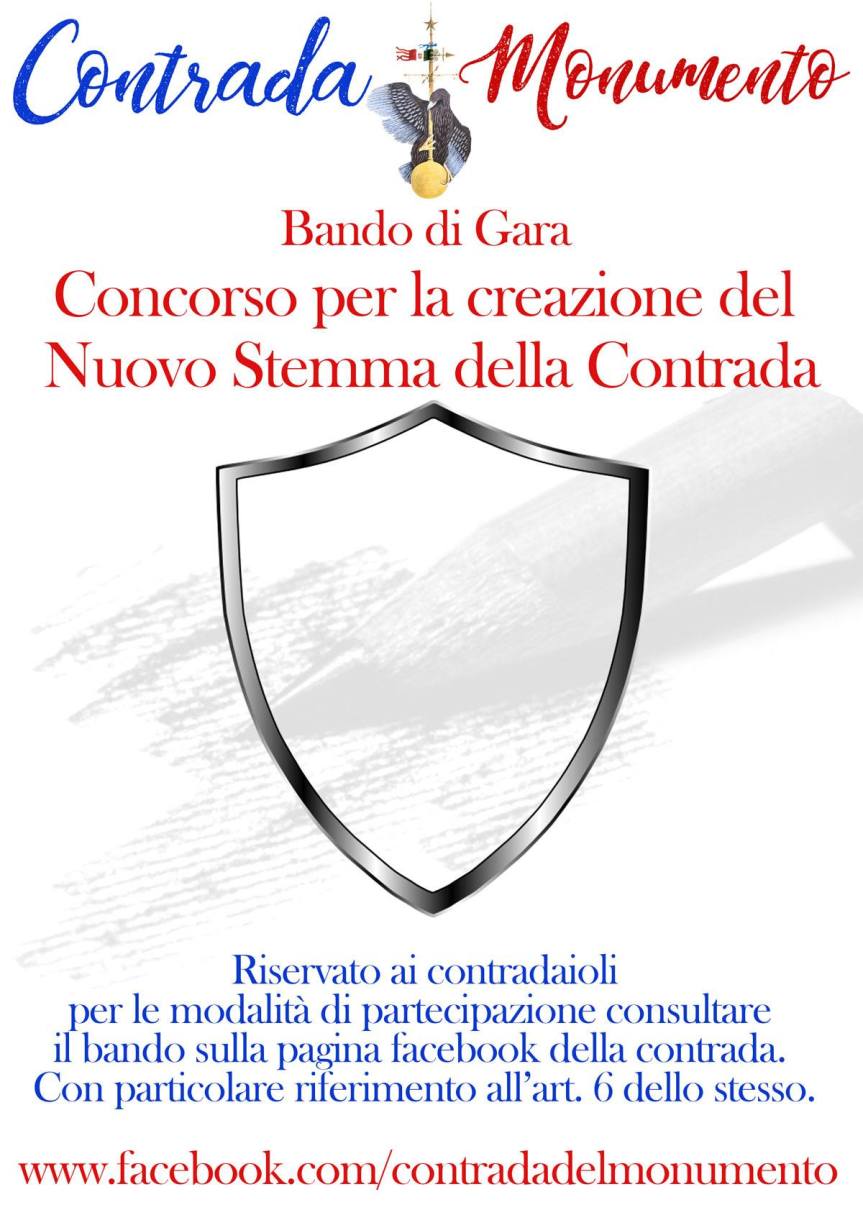 Palio di Castel del Piano, Contrada Monumento: Bando per la creazione del nuovo stemma della Contrada