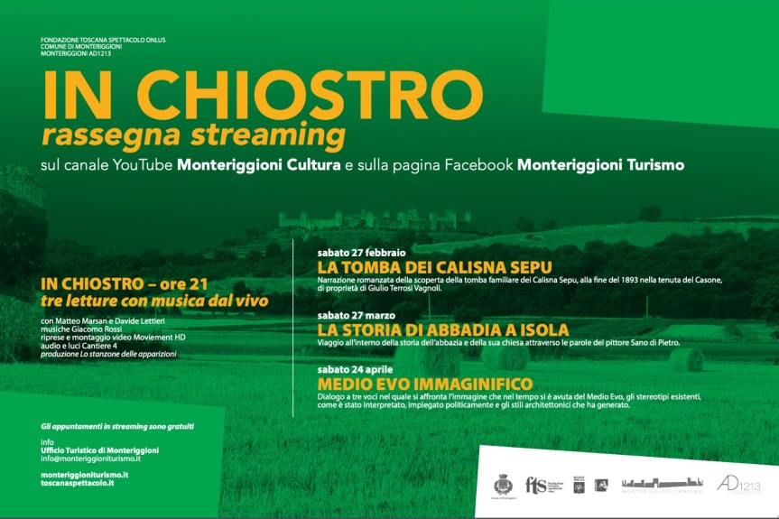 Provincia di Siena, Dal palcoscenico al web: A Monteriggioni continuano gli eventi on line tra storia, teatro e&nbsp;musica
