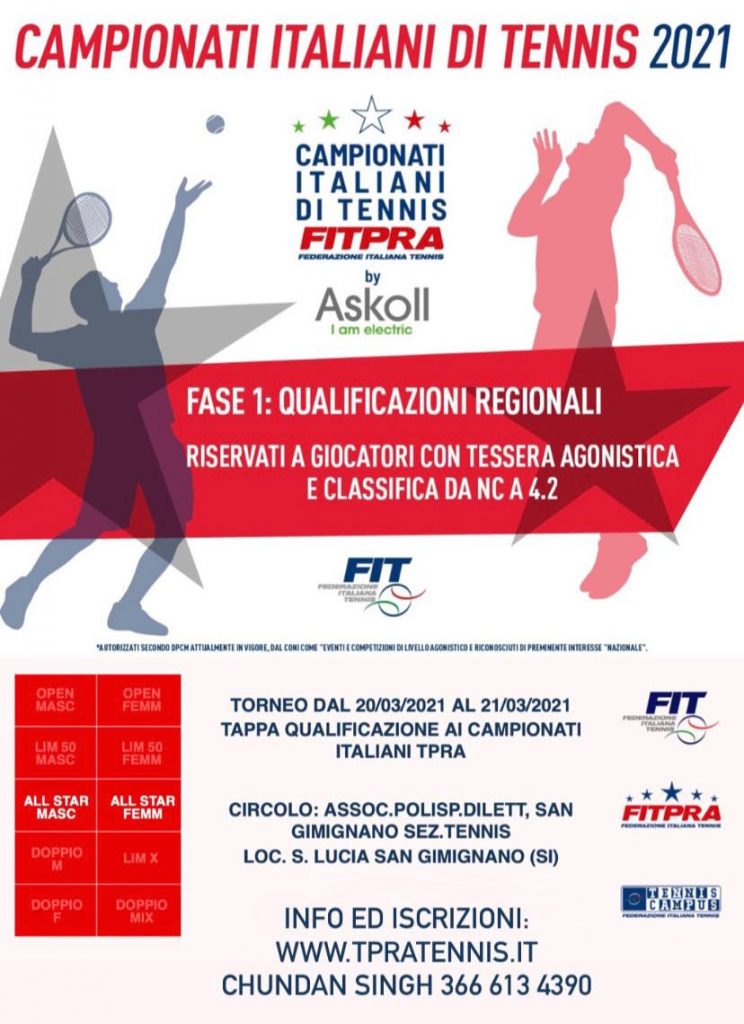 Provincia di Siena, Tennis: A Santa Lucia si impongono Cibecchini e&nbsp;Morandi