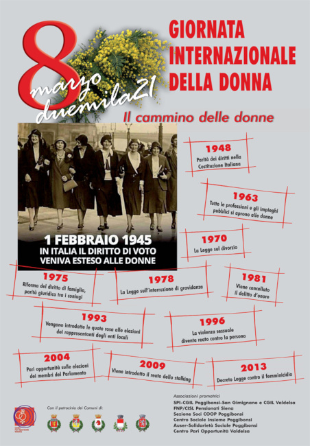 Provincia di Siena: ”Il cammino delle donne”, dalla Valdelsa un manifesto per l’8&nbsp;marzo
