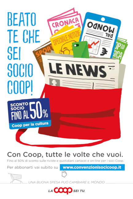 Siena: COOP per la cultura, abbonamenti a prezzi scontati (fino al 50%) per 20 tra i più autorevoli quotidiani e periodici&nbsp;italiani