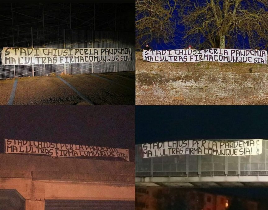 Siena: Ultras protestano per l’obbligo di firma anche con gli stadi&nbsp;chiusi