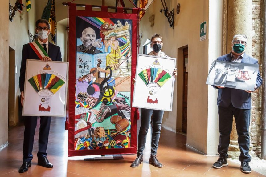 Provincia di Siena: Bravìo delle Botti, il panno 2020 esposto al pubblico all’interno del&nbsp;Comune