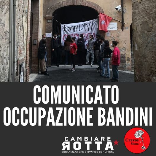 Siena: Oggi 24/05 Comunicato Stampa di Cravos Siena sull’occupazione della mensa&nbsp;Bandini