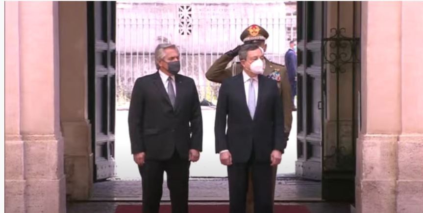 Italia: Draghi incontra il Presidente della Repubblica Argentina, Alberto&nbsp;Fernàndez