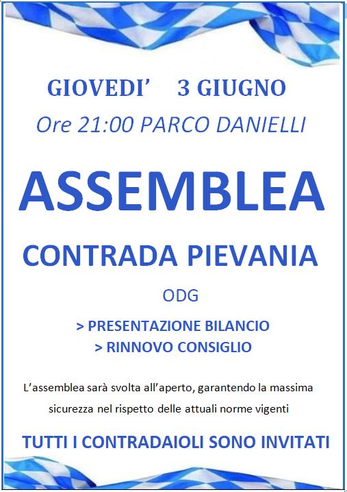 Palio di Buti, Contrada Pievania: 03/06&nbsp;Assemblea