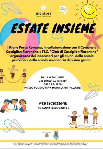 Palio di Castglion Fiorentino, Rione Porta Romana: Tornano i laboratori estivi per bambini e&nbsp;ragazzi