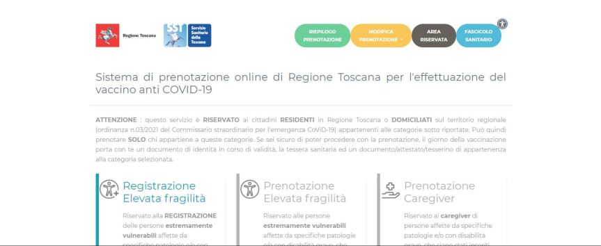 Toscana: Aggiunte disponibiltà di vaccini pfizer e moderna per fascia 60-79&nbsp;anni