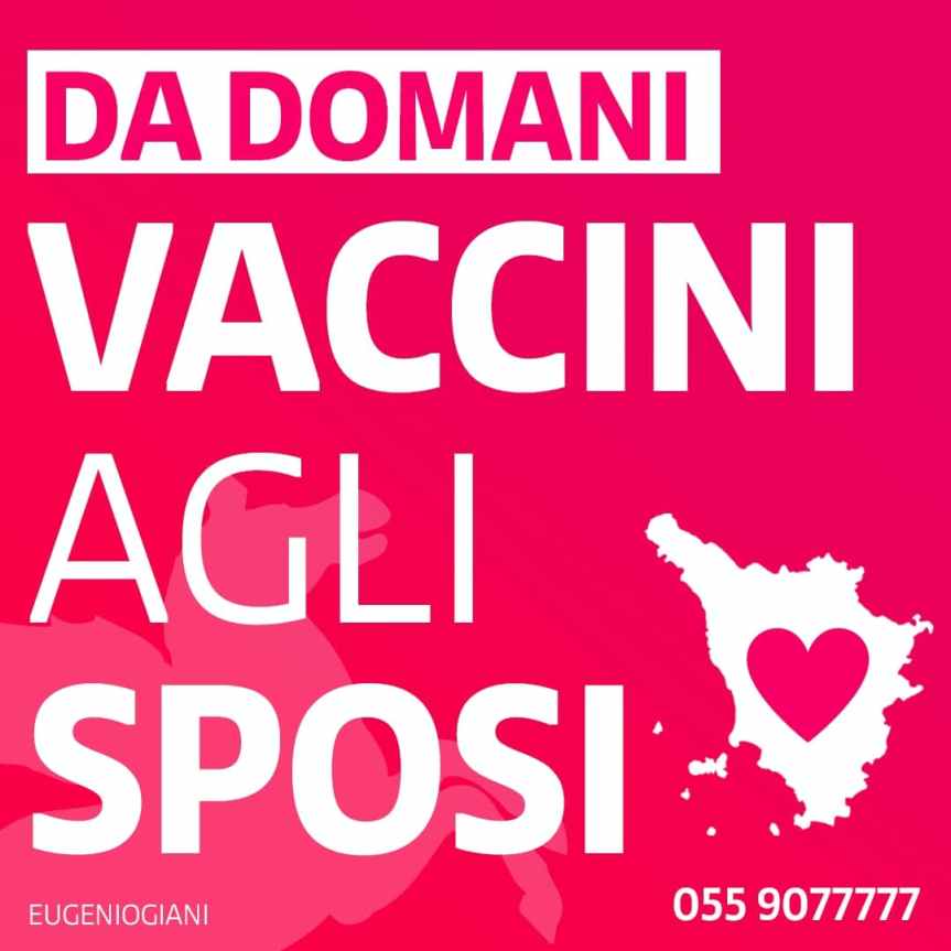 Toscana: Da domani 02/06 Vaccini agli&nbsp;sposi