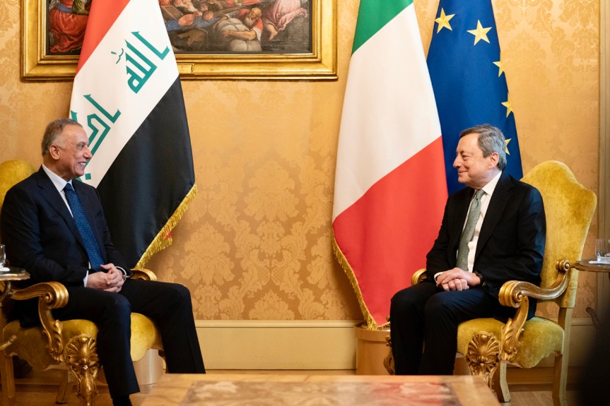 Italia: Il Presidente Draghi incontra il Presidente del Consiglio della Repubblica dell’Iraq, Mustafa&nbsp;Al-Kadhimi