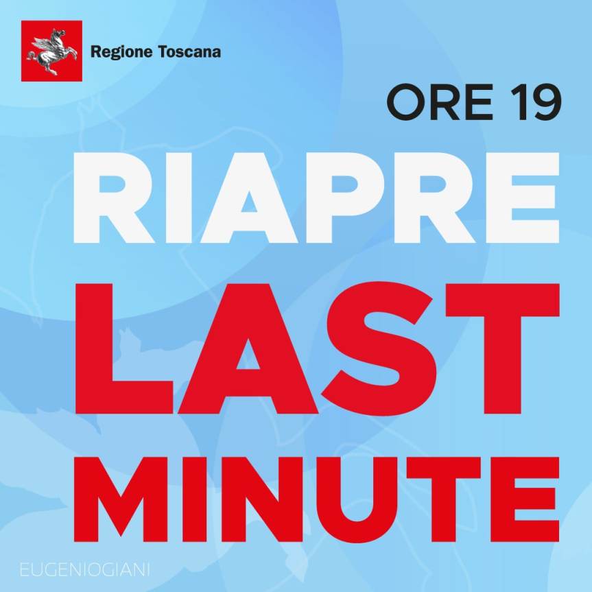 Toscana, Covid-19, anticipo per le prenotazioni ‘last minute’: Si parte da stasera&nbsp;21/07