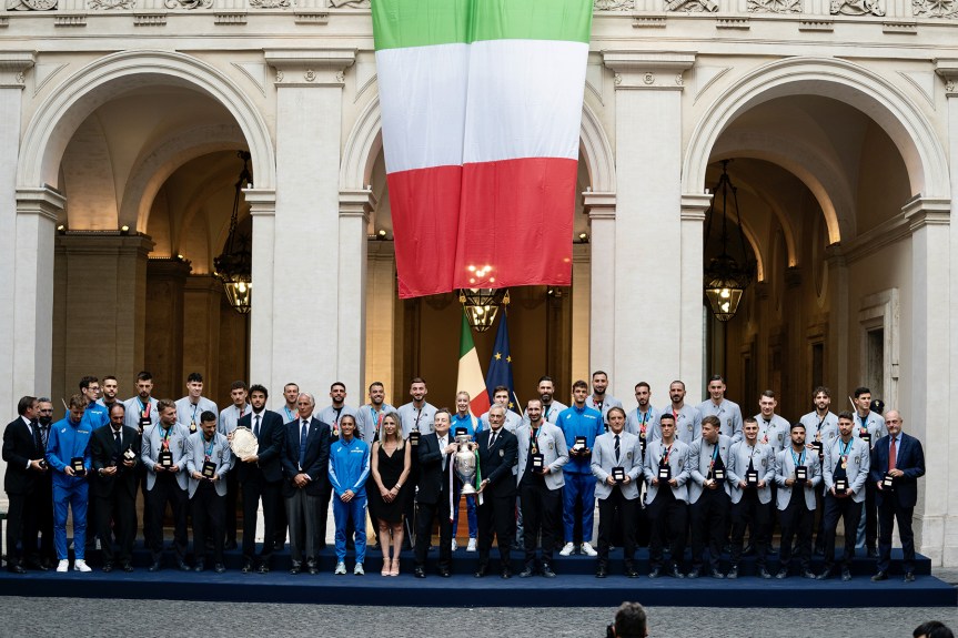 Italia: Gli Azzurri e Matteo Berrettini a Palazzo&nbsp;Chigi