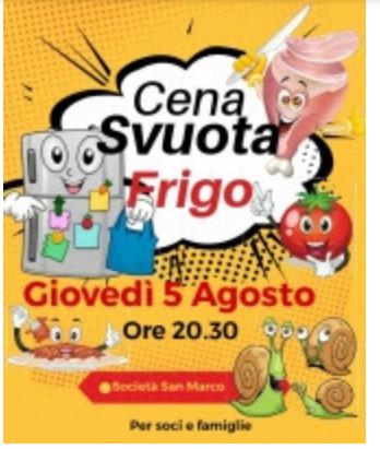 Siena, Contrada della Chiocciola: 05/08 Cena Svuota&nbsp;Frigo