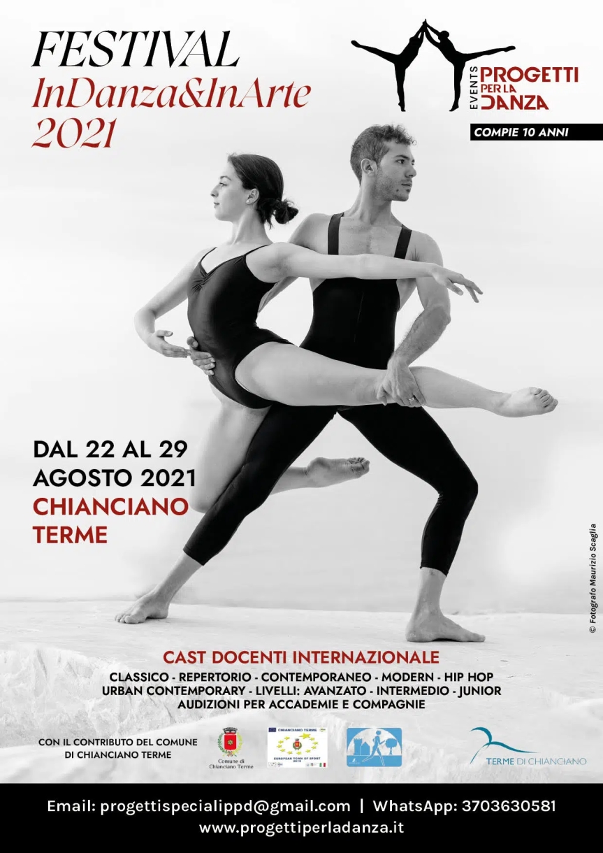 Provincia di Siena: Festival InDanza&InArte 2021 torna a Chianciano Terme per il terzo anno consecutivo