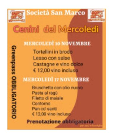 Siena, Contrada della Chiocciola: 10/11 e 17/11 Cenini del&nbsp;Mercoledì