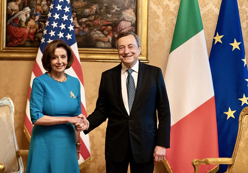 Italia: Il Presidente Draghi incontra la Speaker della Camera dei Rappresentanti degli Stati&nbsp;Uniti
