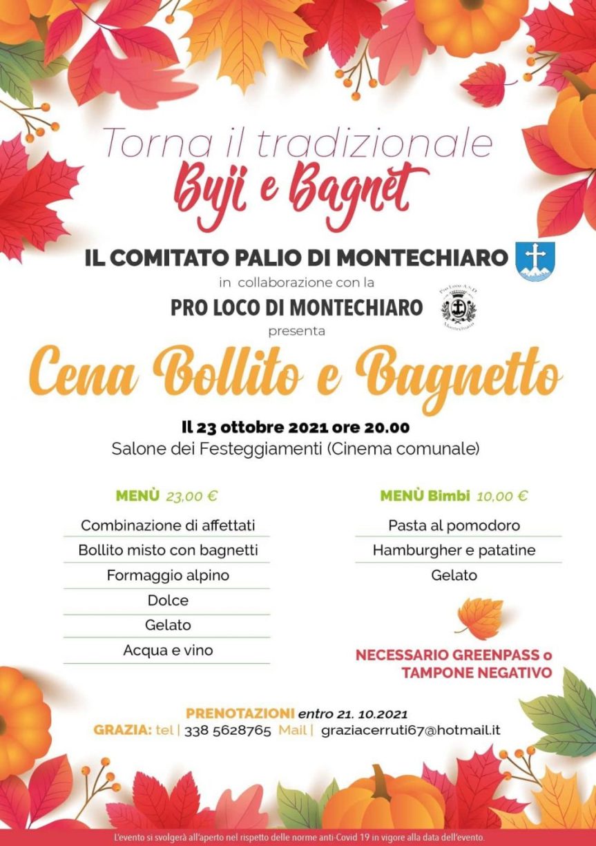 Palio di Asti, COmitato Palio Montechiaro: 23/10 “Buji e Bagnet”. Presentato al Salone del Libro “Montechiaro nel&nbsp;cuore”