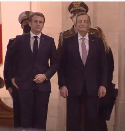 Italia: Incontro del Presidente Draghi con il Presidente della Repubblica Francese&nbsp;Macron