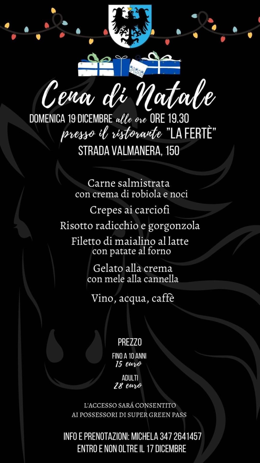 Palio di Asti, Comitato Palio Rione Cattedrale: 19/12  Cena di&nbsp;Natale