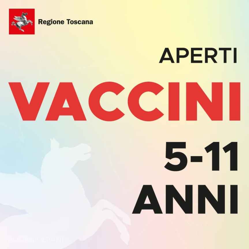 Toscana: Da oggi 10/12 alle 14.00 aperte prenotazioni vaccino anti Covid fascia 5-11&nbsp;anni