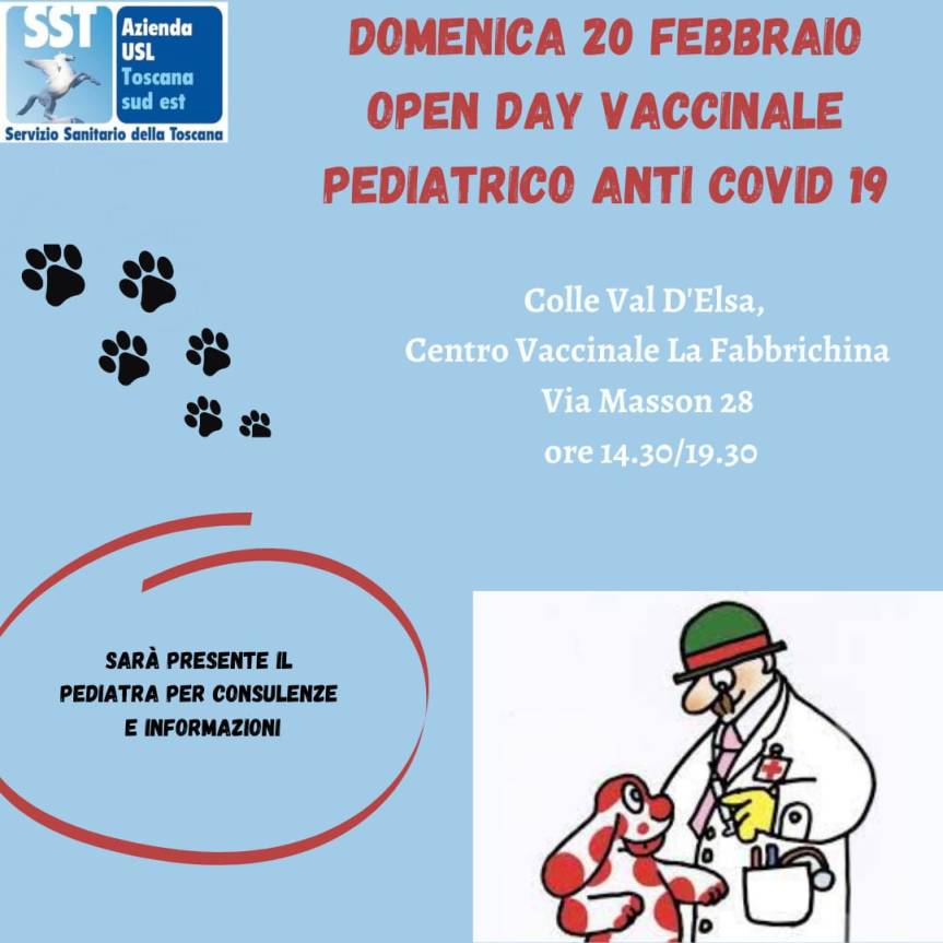 Provincia di Siena: Domenica 20 a Colle Val d’Elsa open day per la vaccinazione dei bambini tra 5 e 11&nbsp;anni