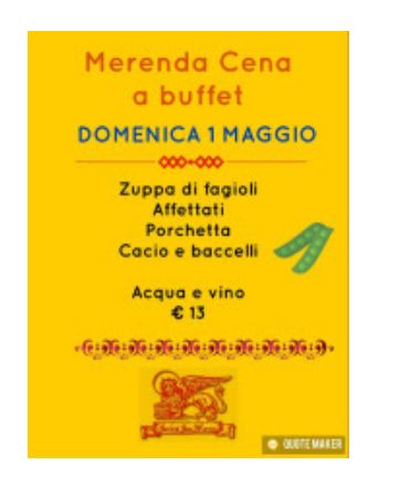 Siena, Contrada della Chiocciola: 01/05  Merenda cena del 1&nbsp;Maggio