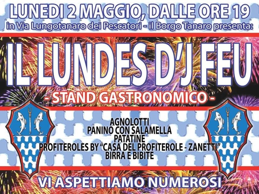 Palio di Asti, Comitato Palio Borgo Tanaro: Oggi 02/05 Lundes d’j feu con lo stand&nbsp;gastronomico