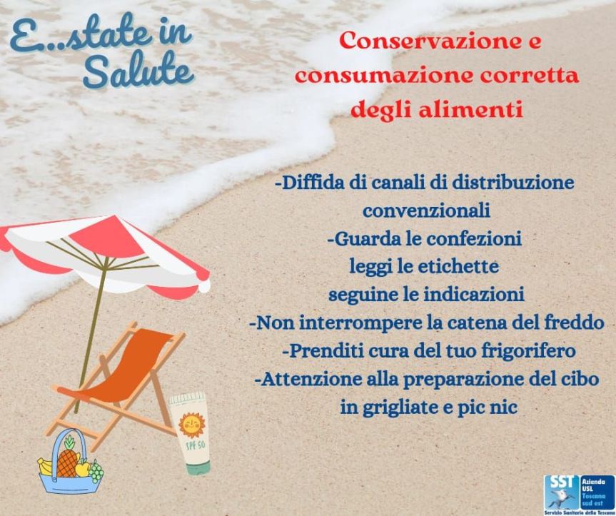 Siena: Caldo, vacanze e cibo. Una corretta consumazione e conservazione degli alimenti aiuta a prevenire spiacevoli&nbsp;inconvenienti