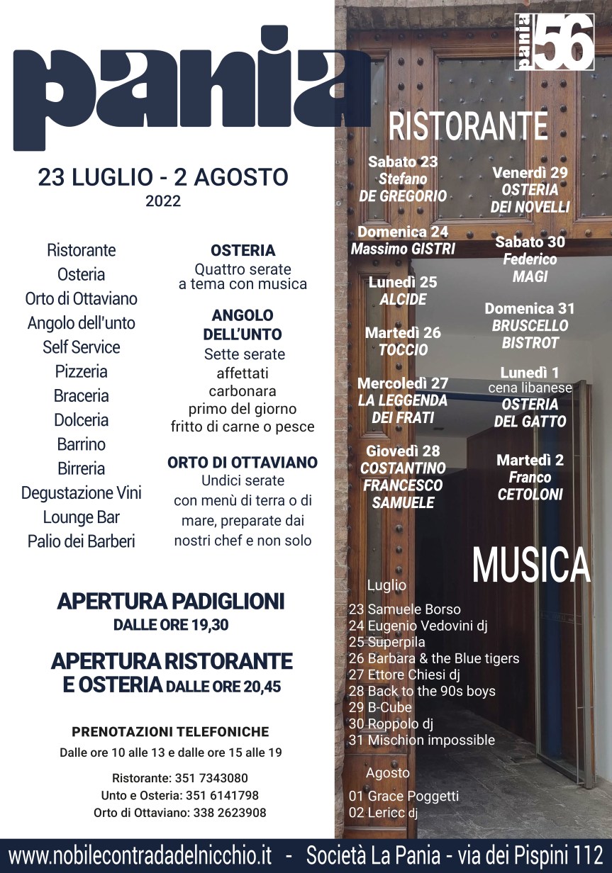 Siena, Contrada del Nicchio: 23/07-02/08 56esima&nbsp;Pania