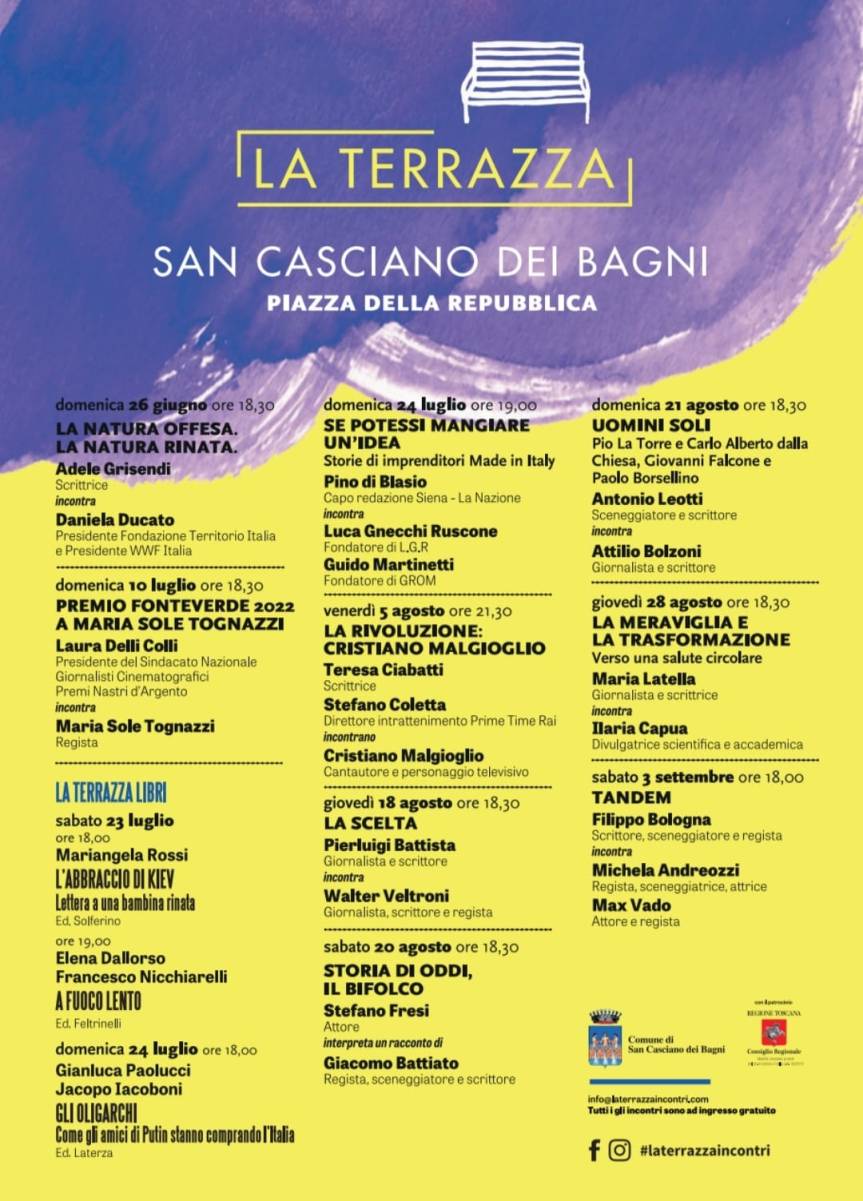 vincia di Siena, ”La Terrazza” di San Casciano dei Bagni: I volti dell’attualità si incontrano nel borgo&nbsp;termale