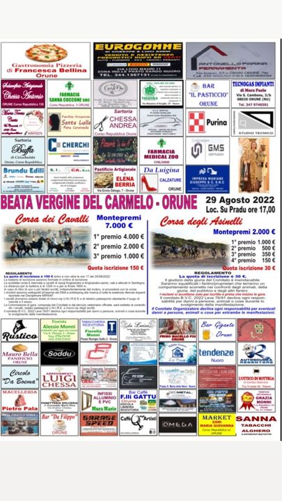 Palii: Ieri 29/08 Piccinnu su Vino Santo Vince il Palio di&nbsp;Orune