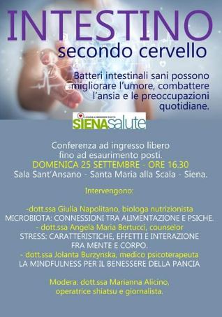 Siena, Intestino, secondo cervello: Conferenza sulla connessione tra pancia e mente  domani domenica 25&nbsp;settembre