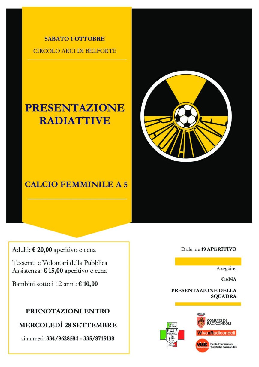Provincia di Siena, Calcio a 5: Le Radiattive si presentano a&nbsp;Radicondoli