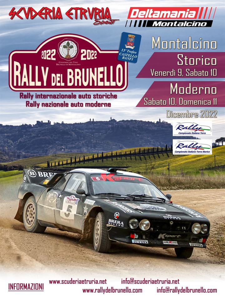 Provincia di Siena, Rally del Brunello: Montalcino al centro della doppia sfida tricolore