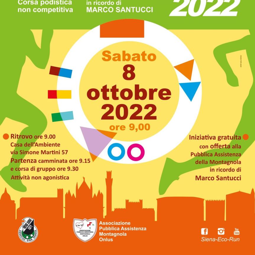 Siena: Sabato 08/10 si corre l’EcoRun, tra i podisti anche il campione di volley Giulio&nbsp;Pinali