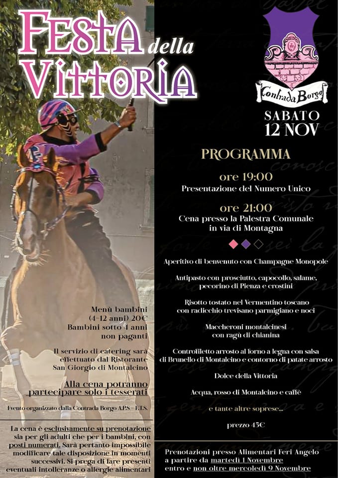 Palio di Castel  del Piano, Contrada Borgo: 12/11 Festa della&nbsp;Vittoria