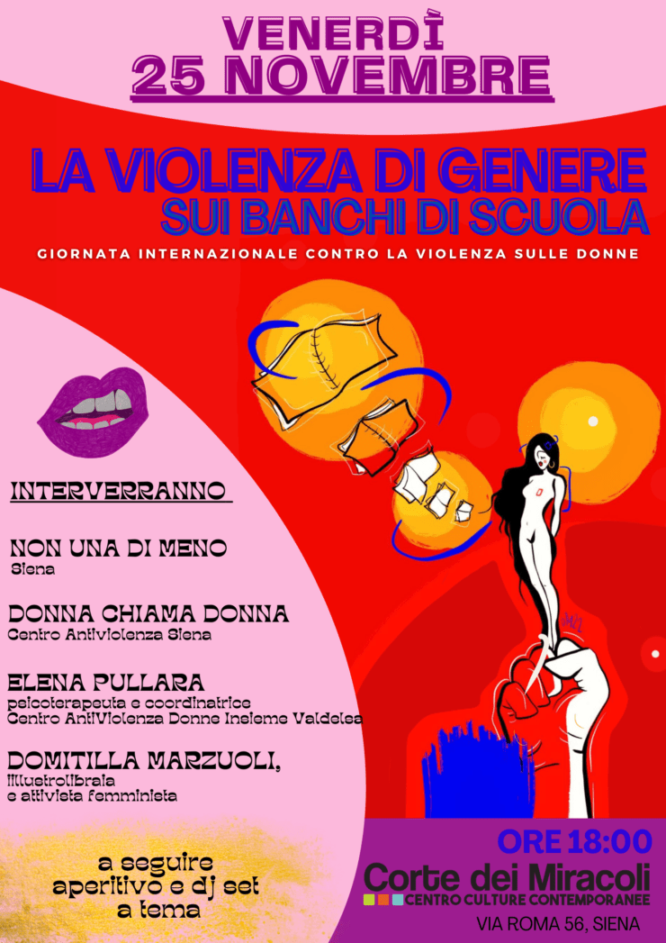 Siena: Alla Corte dei Miracoli si discute di violenza di genere sui banchi di&nbsp;scuola