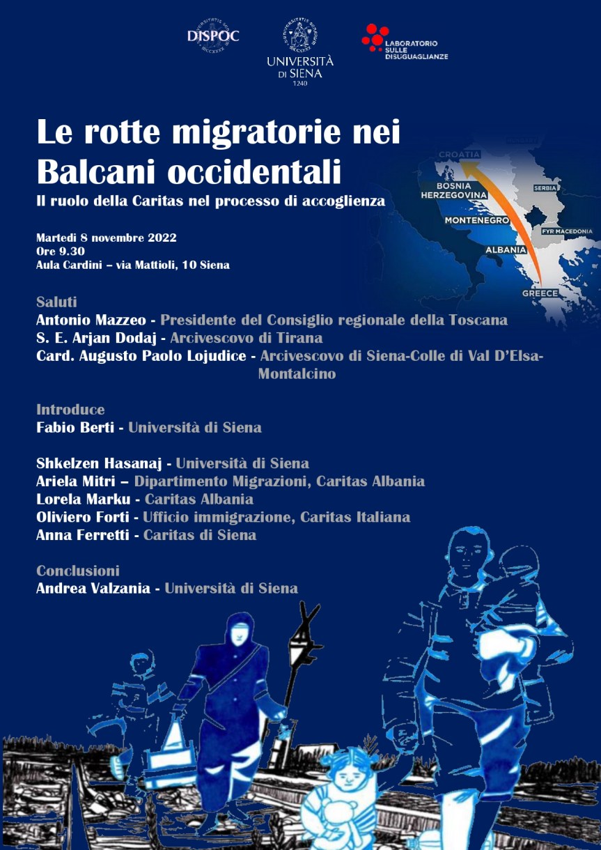 SIena: “Le rotte migratorie nei Balcani occidentali. Il ruolo della Caritas nel processo di accoglienza”, convegno&nbsp;all’UniSi