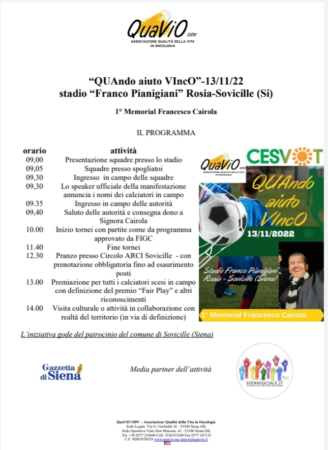 Siena, Acr Siena: la Robur al fianco di Quavio ospiterà al “Franchi” i bambini protagonisti del “Memorial&nbsp;Cairola”
