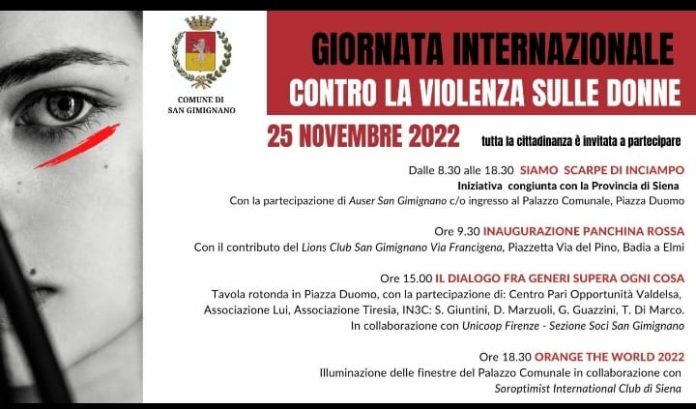 Provincia di Siena, Giornata internazionale contro la violenza sulle donne: Le iniziative a San&nbsp;Gimignano