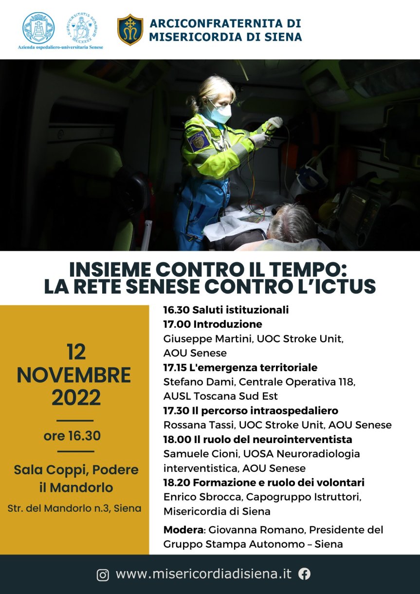 Siena, Insieme contro il tempo: La rete senese contro&nbsp;l’ictus