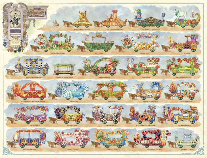 Palio di Siena: Palio protagonista del carnevale di New Orleans, ecco come saranno i carri delle&nbsp;contrade